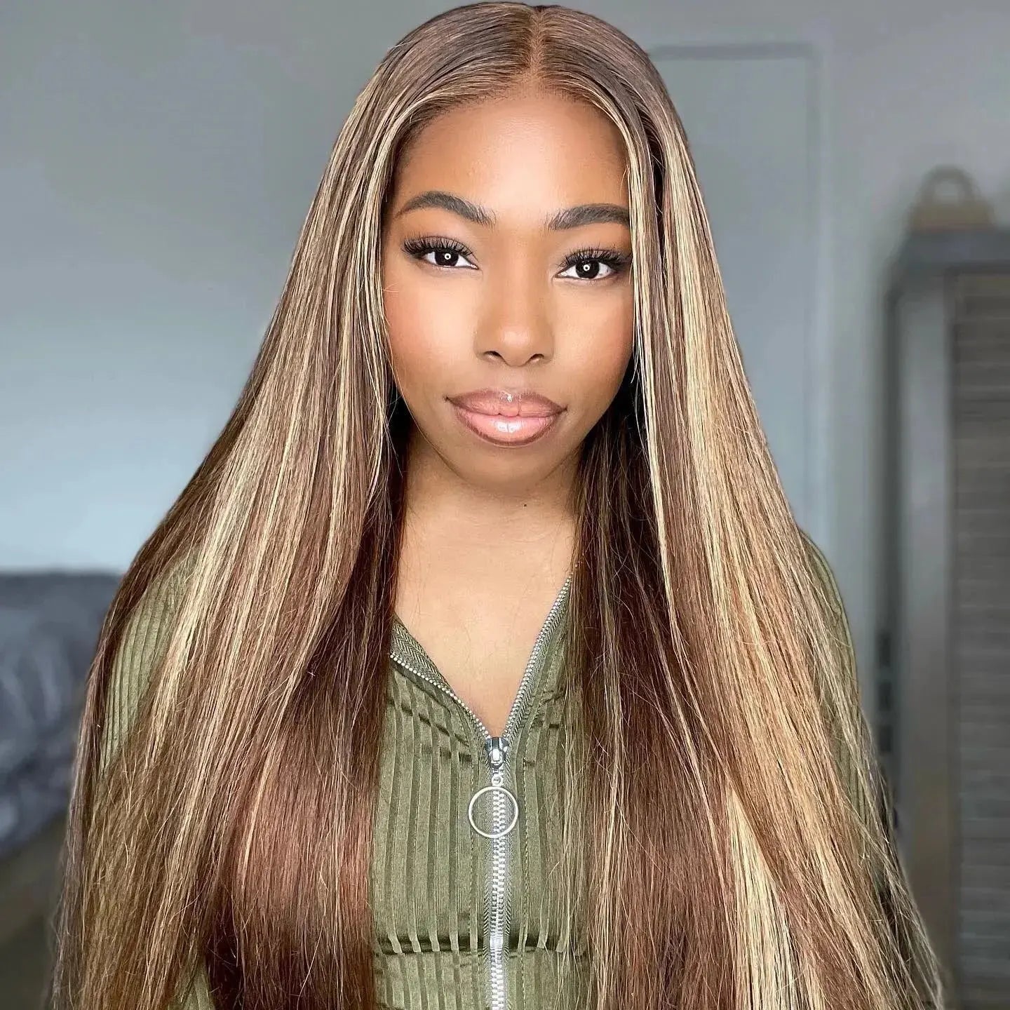 Lace Front Cabelo Humano Luzes Tela HD Olivia - 65cm