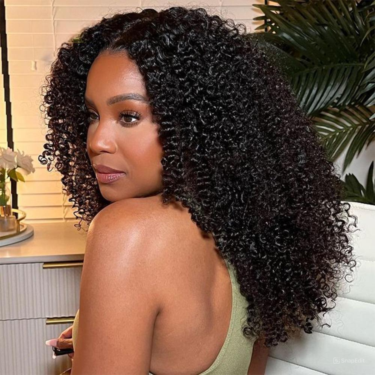 Lace Front Cabelo Humano Cacheado Tela HD Beatriz - 55cm