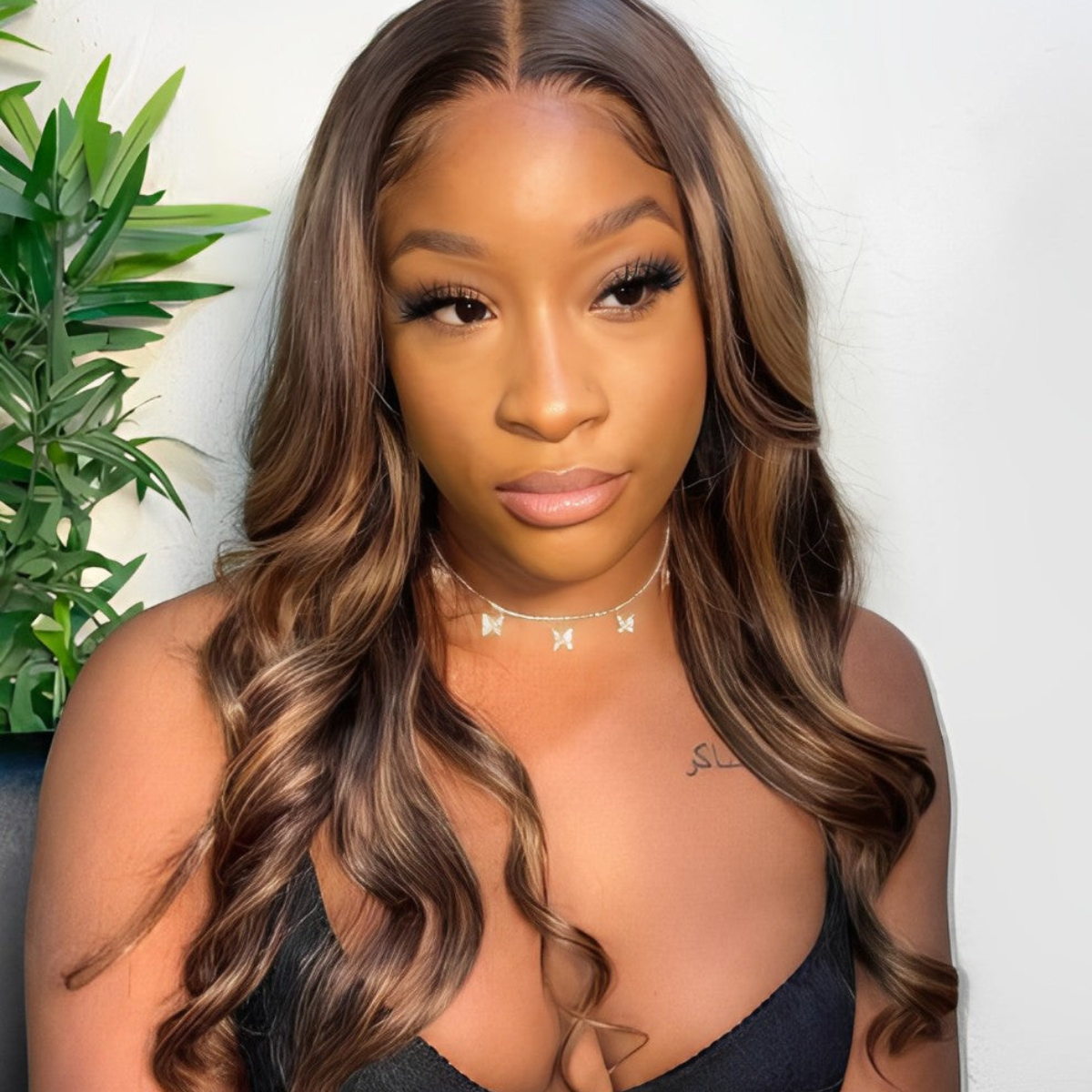 Lace Front Naty com Mechas 55cm