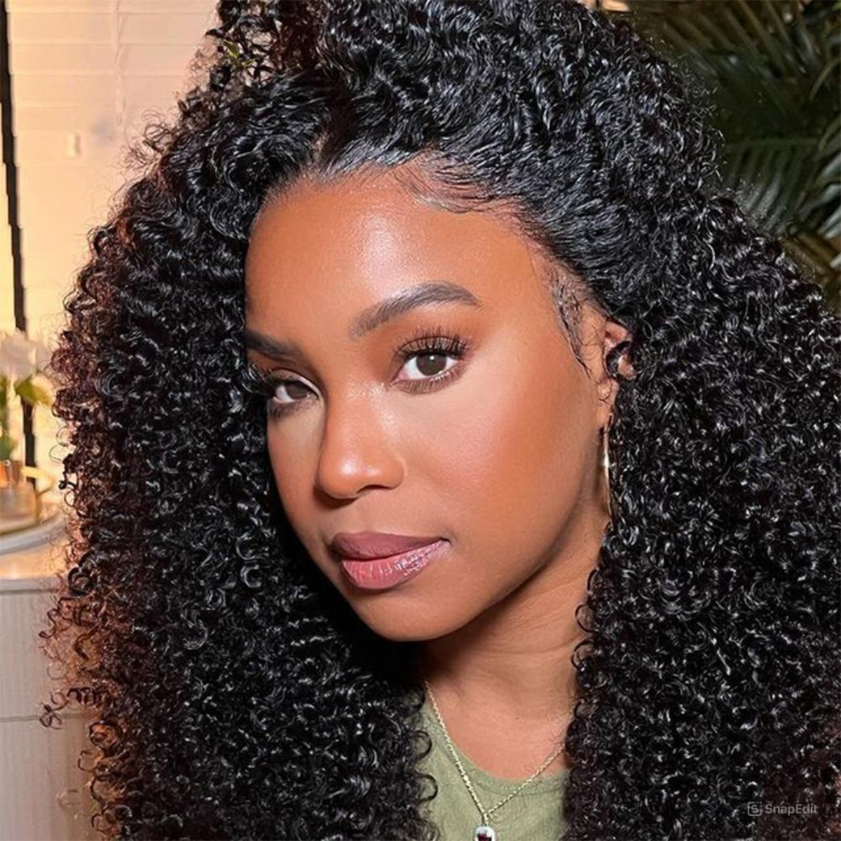 Lace Front Cabelo Humano Cacheado Tela HD Beatriz - 55cm