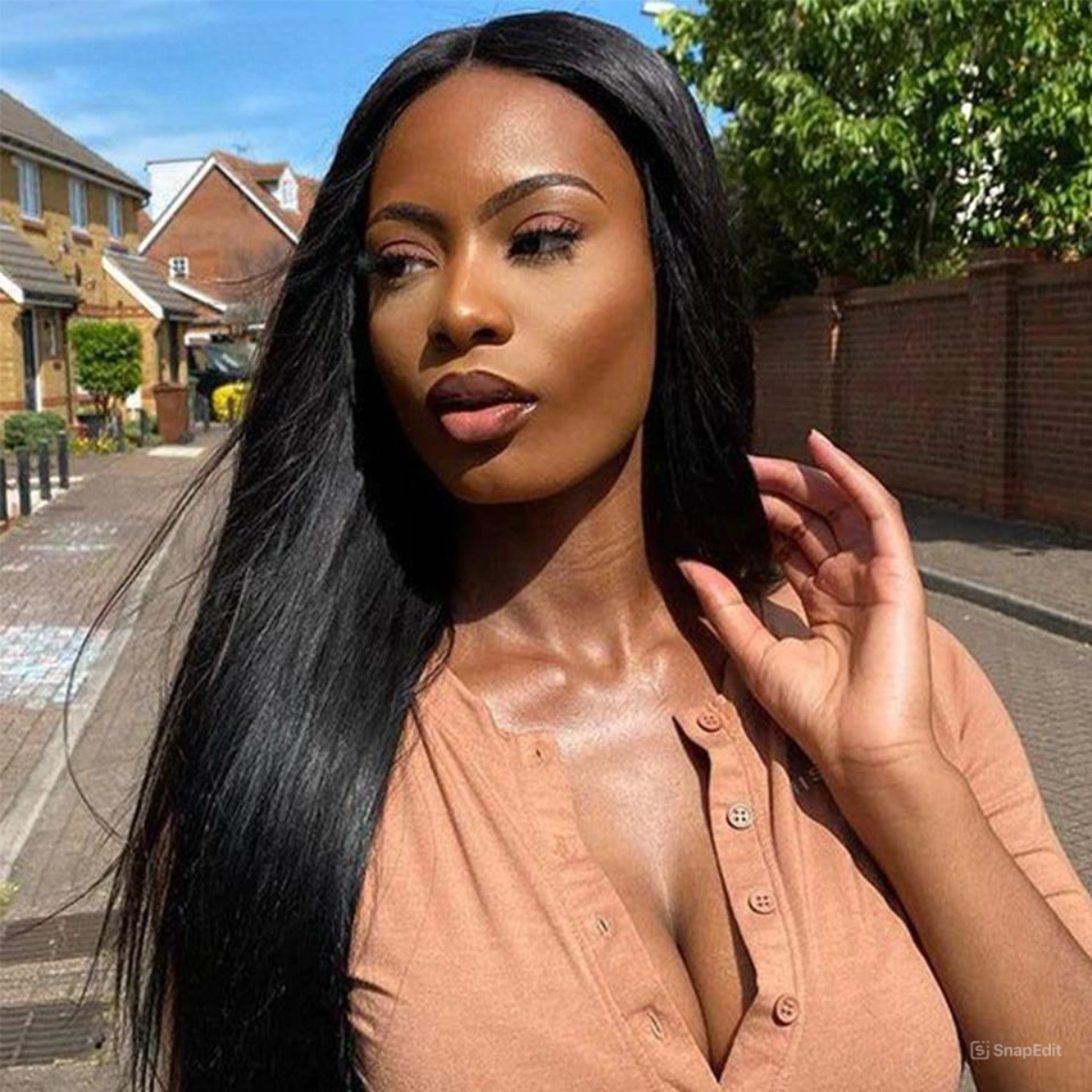 Front Lace Humana Liso Jaqueline - 60cm