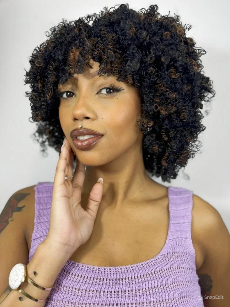 Peruca Wig Fibra Premium Cacheado Kiara - 25cm