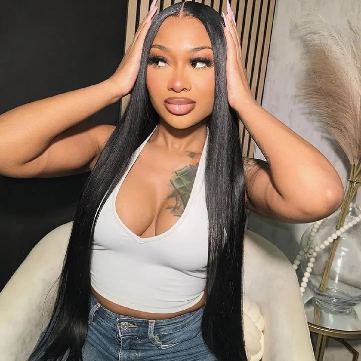 Lace Front Cabelo Humano Liso Estela - 60cm