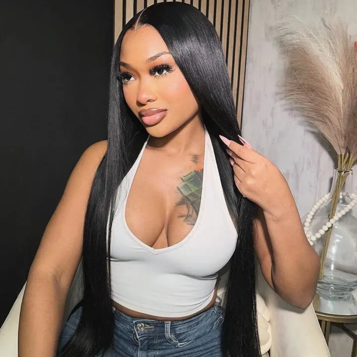 Lace Front Cabelo Humano Liso Estela - 60cm