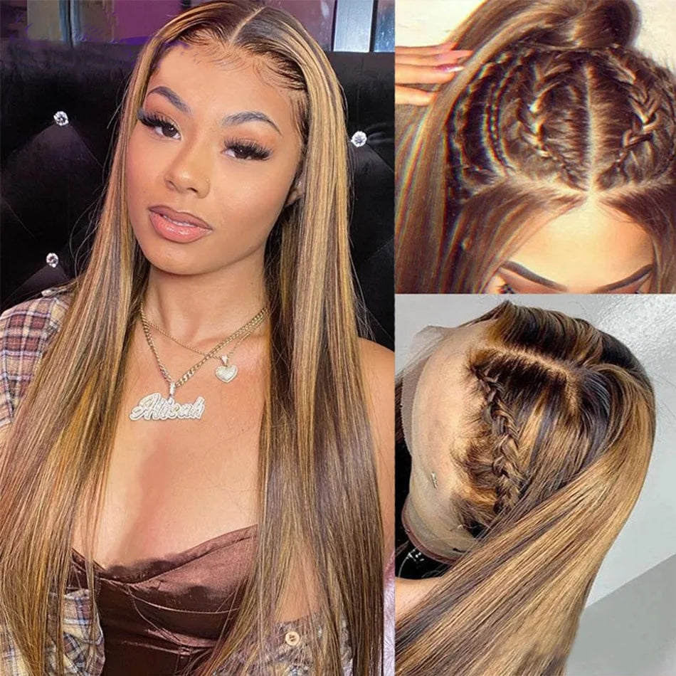 Lace Front Cabelo Humano Luzes Tela HD Olivia - 65cm